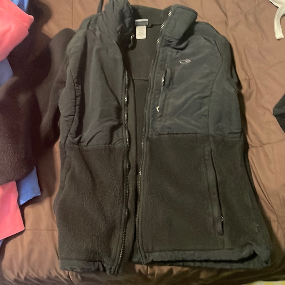 C9 by champion black fleece/ nylon 2 tone zip up jacket